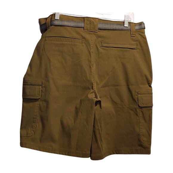 Orvis Mens Flat Front Comfort Waist Belt Lightweight Olive Green Cargo Shorts 34 - Picture 7 of 16